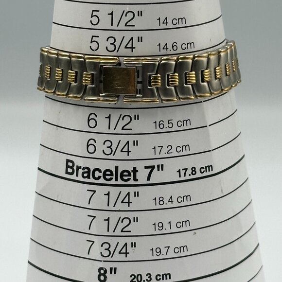 Berenger Watch Women Two Tone Silver Gold Mother of Pearl Dial New Battery 6.5" - Picture 12 of 14